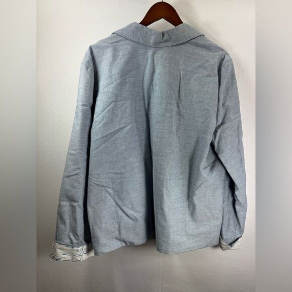 Hearts of Palm Blue Embroidered Button Up Jacket Size 18 - Picture 12 of 12